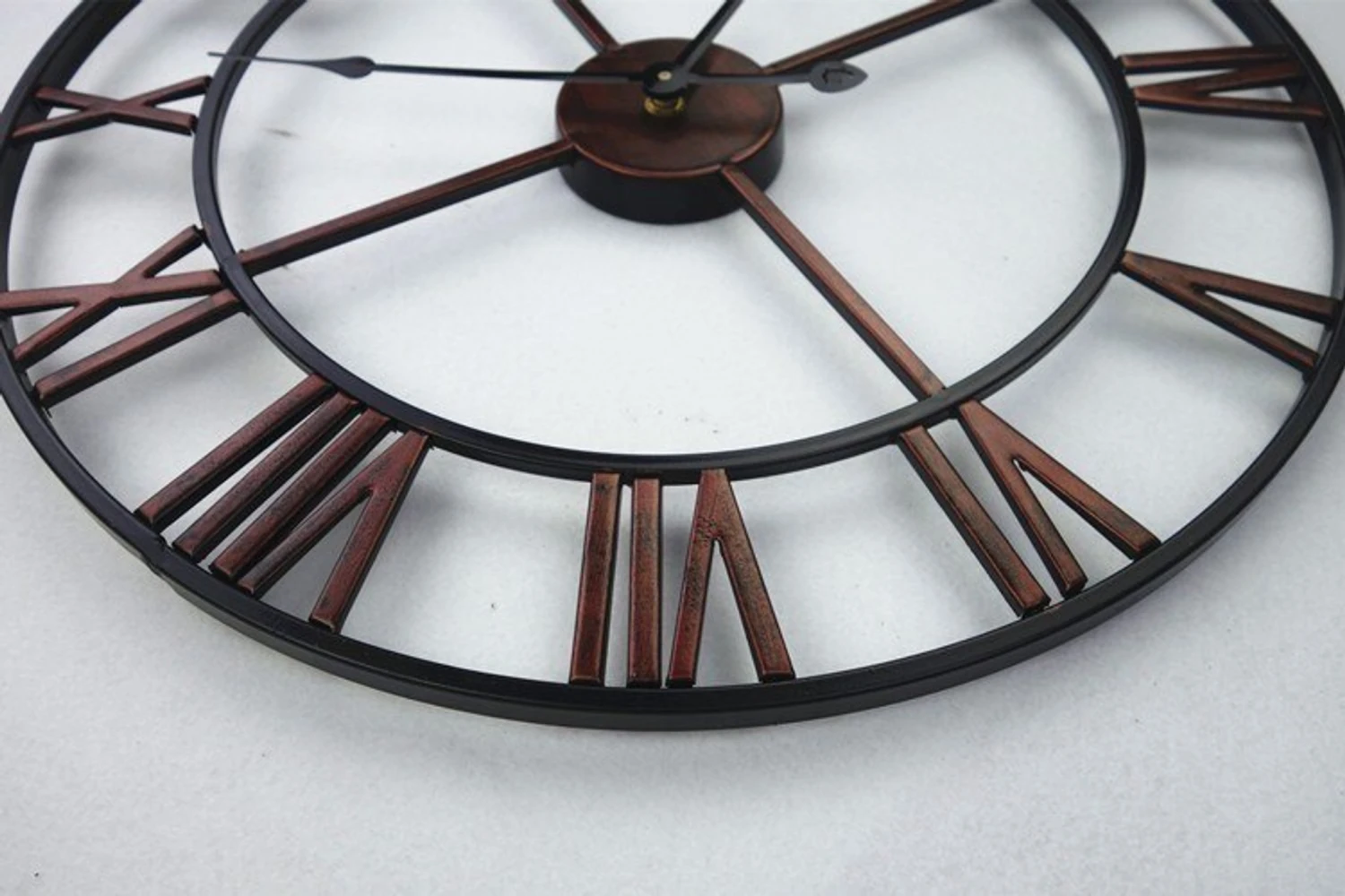 Large 3D Handmade Vintage Wrought-Iron Wall Clock - Escape Room Prop