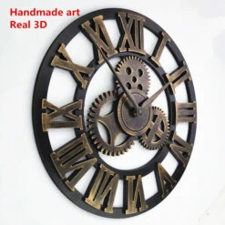 Large 3D Handmade Vintage Rustic Wall Clock - Escape Room Prop