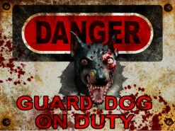Danger Guard Dog- Halloween Decor Prop Road And Lawn Decoration Sticker