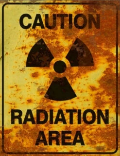Caution Radiation Area Sign - Halloween Decor Prop Road And Lawn Decoration Sticker