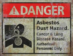 Asbestos Sign - Halloween Decor Prop Road And Lawn Decoration Sticker